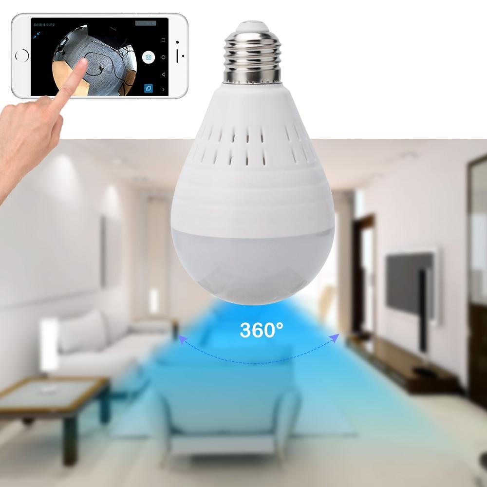 Wi-Fi Light Bulb Camera - HD 360 Degree Panoramic View with Audio